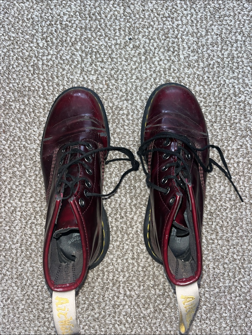 Dr. Martens Burgundy Vegan 6-Eye Lace-Up Boots
